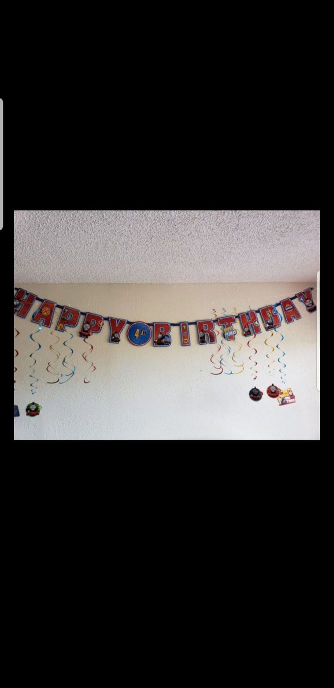Thomas&friends customizable happy birthday banner&decoration accessories/Cartel personalizable para cumpleaño y accessorios de Thomas el tren