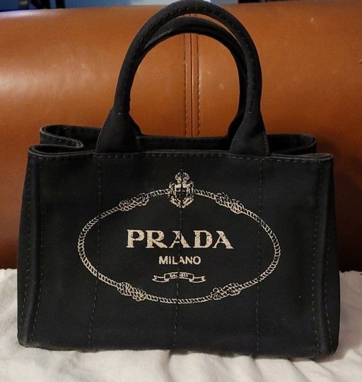 Prada Canapa Canvas Black 2 Way Bag