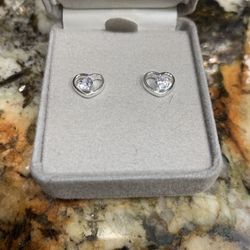 Sterling Silver Heart Earrings 