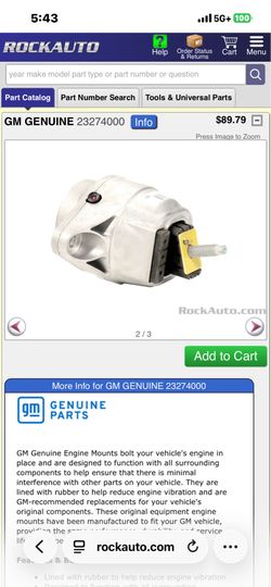 Cadillac ATS 2.5 Motor mount GM brand