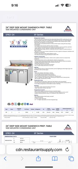 Commercial Sandwich Table Refrigerated 
