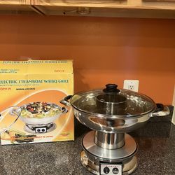 Steam Boat W/ BBQ Grill, Electric, By City Star; Includes Ladle