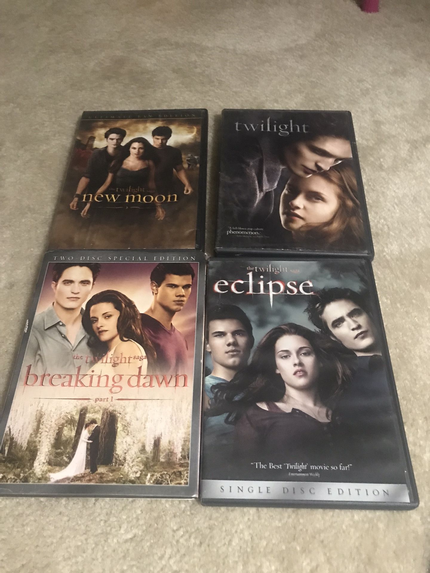 4 Twilight Dvds 