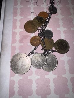 World Coin Charm Bracelet Chain