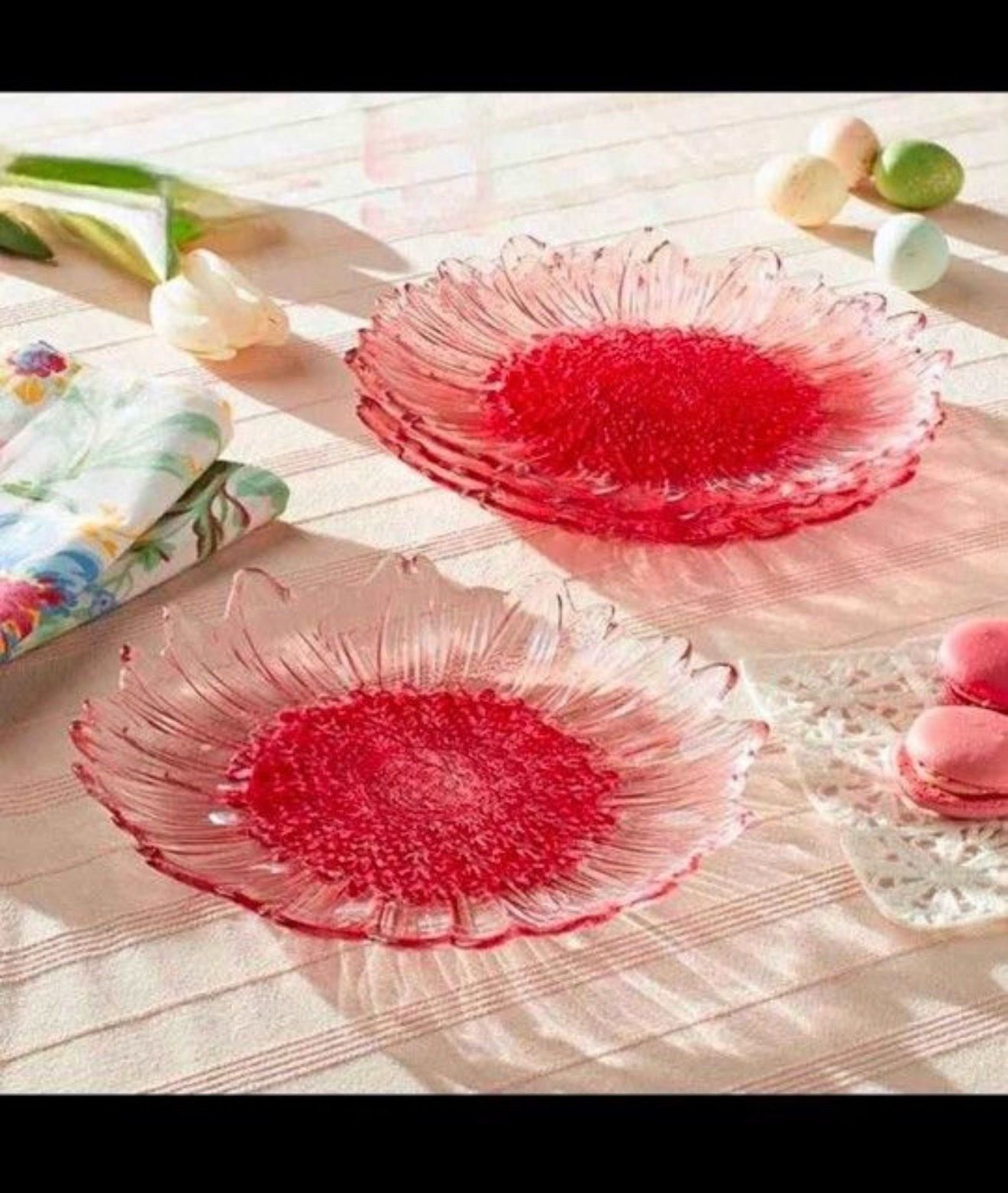 Set de 4 platos rosados, Princess House