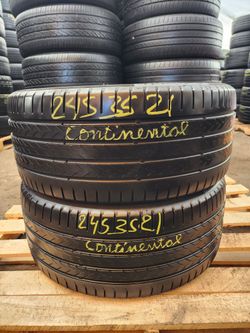245 35R 21 USED TIRES CONTINENTAL 2453521 USED TIRES (PAIR) MOUNT BALANCE INCLUDED