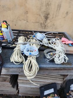Wires, connection parts, coax cable, cat 5, phone, and much more....
