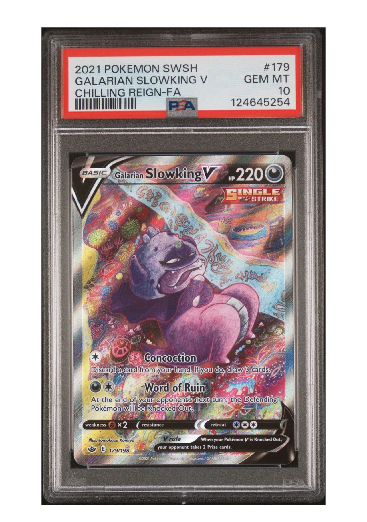 2021 POKEMON SWORD & SHIELD CHILLING REIGNFULL ART/GALARIAN SLOWKING V 179