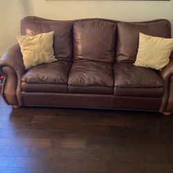 leather couch and table 