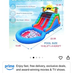Large Inflatable Double Tropical Water Slide 🛝 Tobogán de agua tropical doble inflable grande