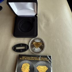 2016 1oz Black Ruthenium Superman Edition Silver Coin 