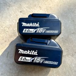 Two Makita LXT 18v 5.0 Batteries