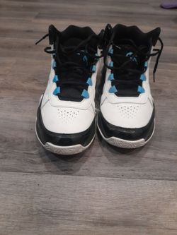 High-Top Basketball Sneakers White Black Blue