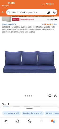 New set of outdoor couch cushions 