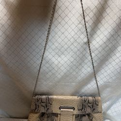 LuLu Townsend  Snake Skin Gator Envelope Clutch Purse With Chain Strap.  