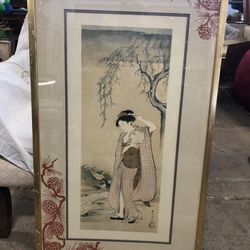 Young Woman Under Willow Near Brook By Kujonaga 1977