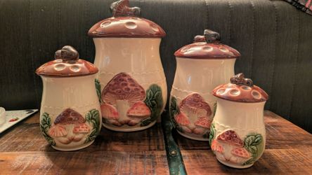 Vintage Empress of Haruta ceramic canister set