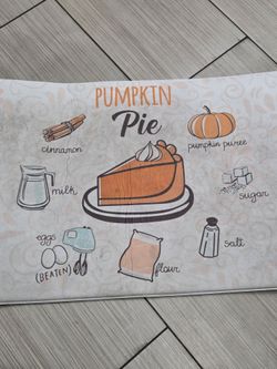 Pumpkin Pie Recipe Anti-Fatigue Kitchen Mat Fall Thanksgiving Decor