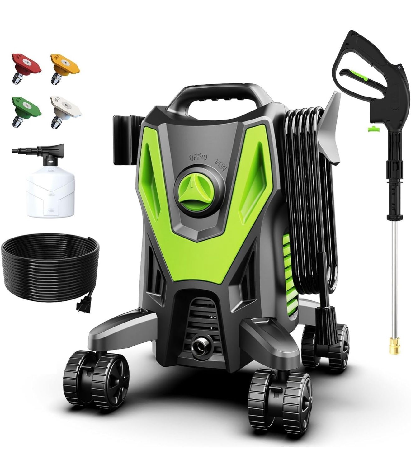 Decoktool Electric Pressure Washer- 950 PSI Electric Power Washer with 4 Anti-Tipping Wheels, 4 Different Nozzles, Soap Cannon for Car, BRAND NEW