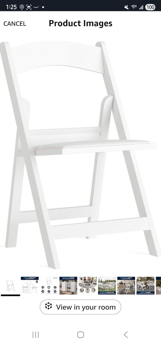 4 Chairs/ Flash Furniture Hercules™ Series Folding Chair - White Resin - 1000LB Weight Capacity Comfortable Event Chair - Light Weight Folding Chair