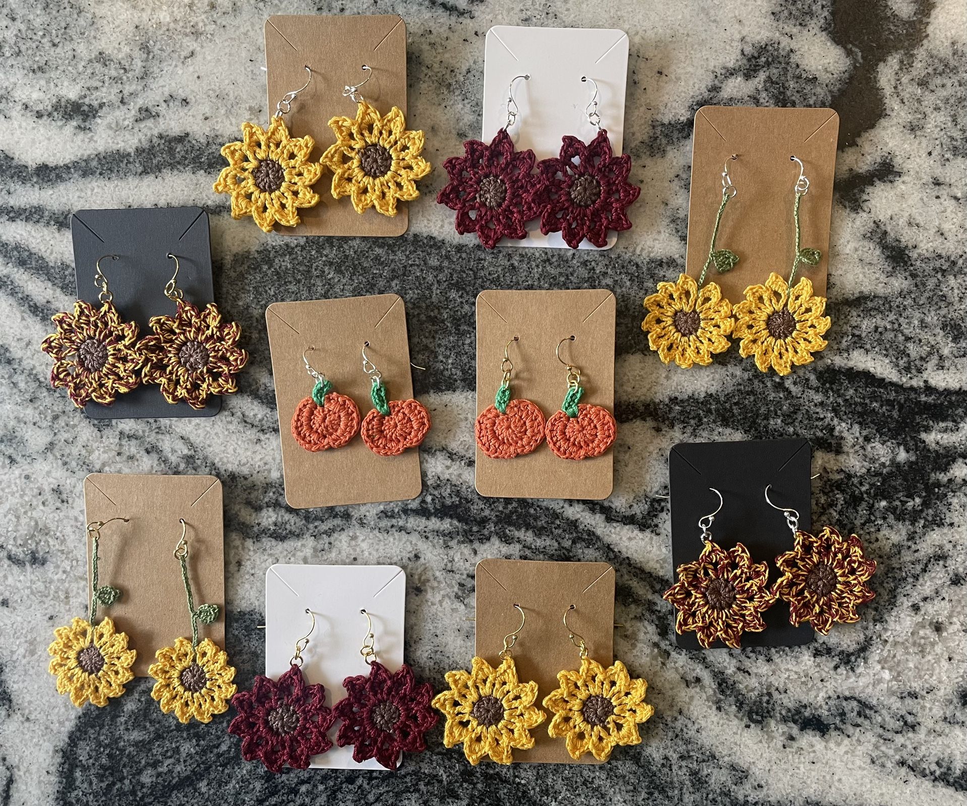 Fall Handmade Crochet Earrings