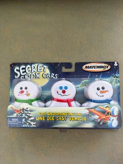 Matchbox NIP Secret Snow Cars 3 Die Cast Cars in Snowman Containers Mattel NEW 2003