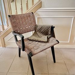 Vintage Rope Lounge Chair and Ottoman