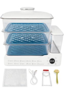 24L Electric Vegetable Steamer, 3-Tier Digital cooking steamer with 24-Hour Delay Start, Keep Warm, Removable Water Tank and Stainless Steel Trays for