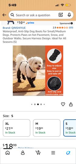 Dog Boots for Small/Medium Dogs. Protects Paws on hot Pavement, Snow, and Outdoor Walks
