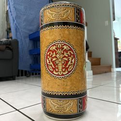 Orange Cylindrical Vase 