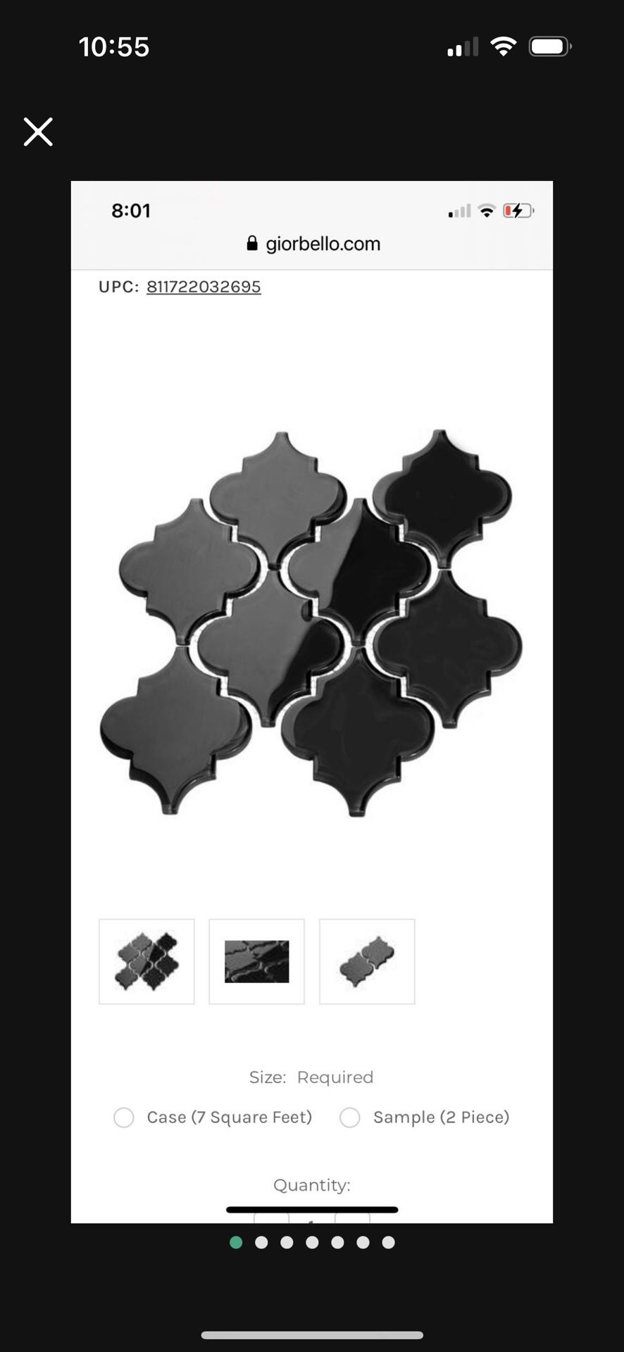 1CS 11 SHEETS ARABESQUE GLOSSY BKACK MOSAICS NEW Fragrance