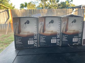 Hampton Bay Bryson 1-Light Wall Sconce Matte Black – 3 Pack