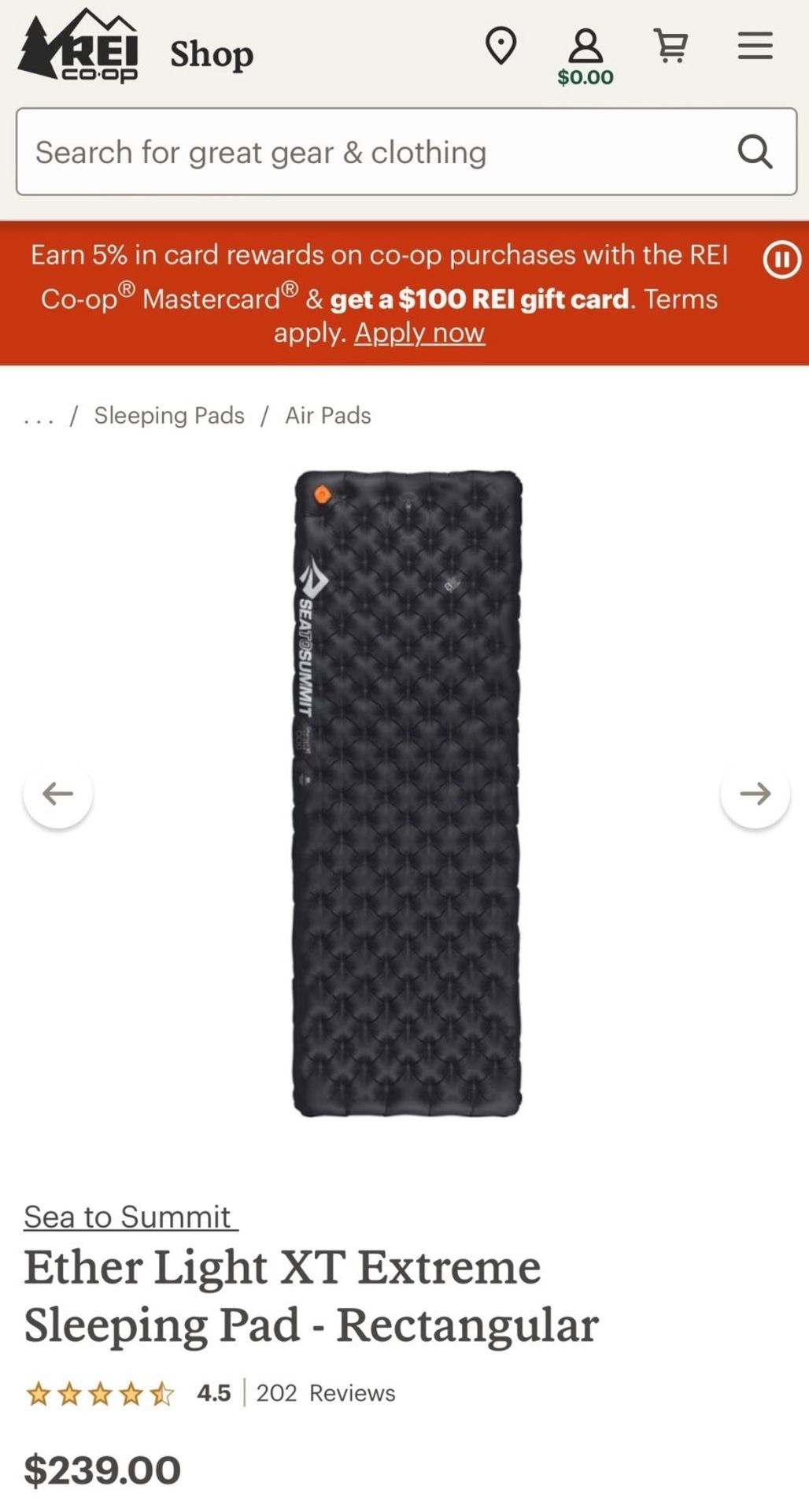 Sea To Summit Ether Light XT Extreme Sleeping Pad