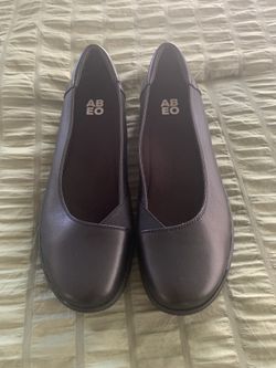 ABEO Black Flats, Size 8, Women