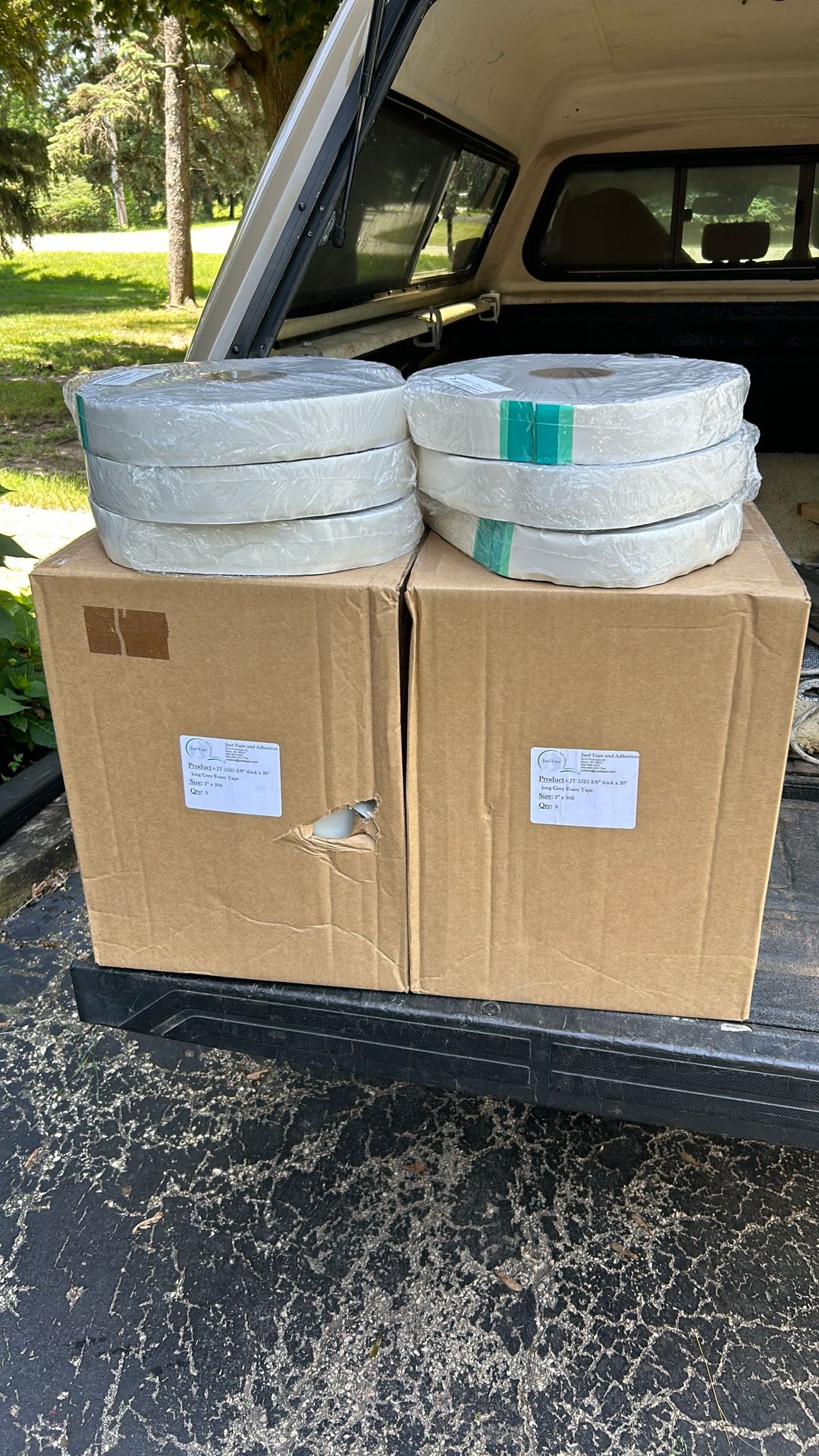 3/8” x 2” x 30’ Gray Foam Tape 60 Rolls