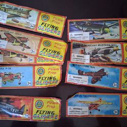 9 Vintage Power Prop Flying Gliders
