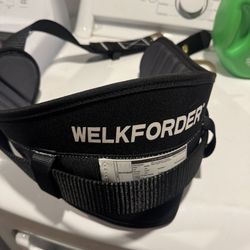WELKFORDER Tongue Buckle Body Belt with Hip Pad & 2 Side D-Rings Safety Harness