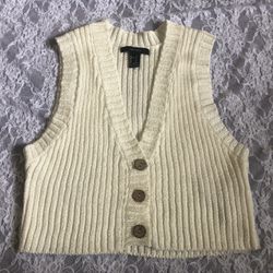 Cream  Knit Sweater Vest