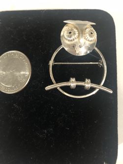 Sterling Silver Owl Pin .925 For Owl Lovers…..