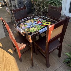 Mesa para domino y taburete