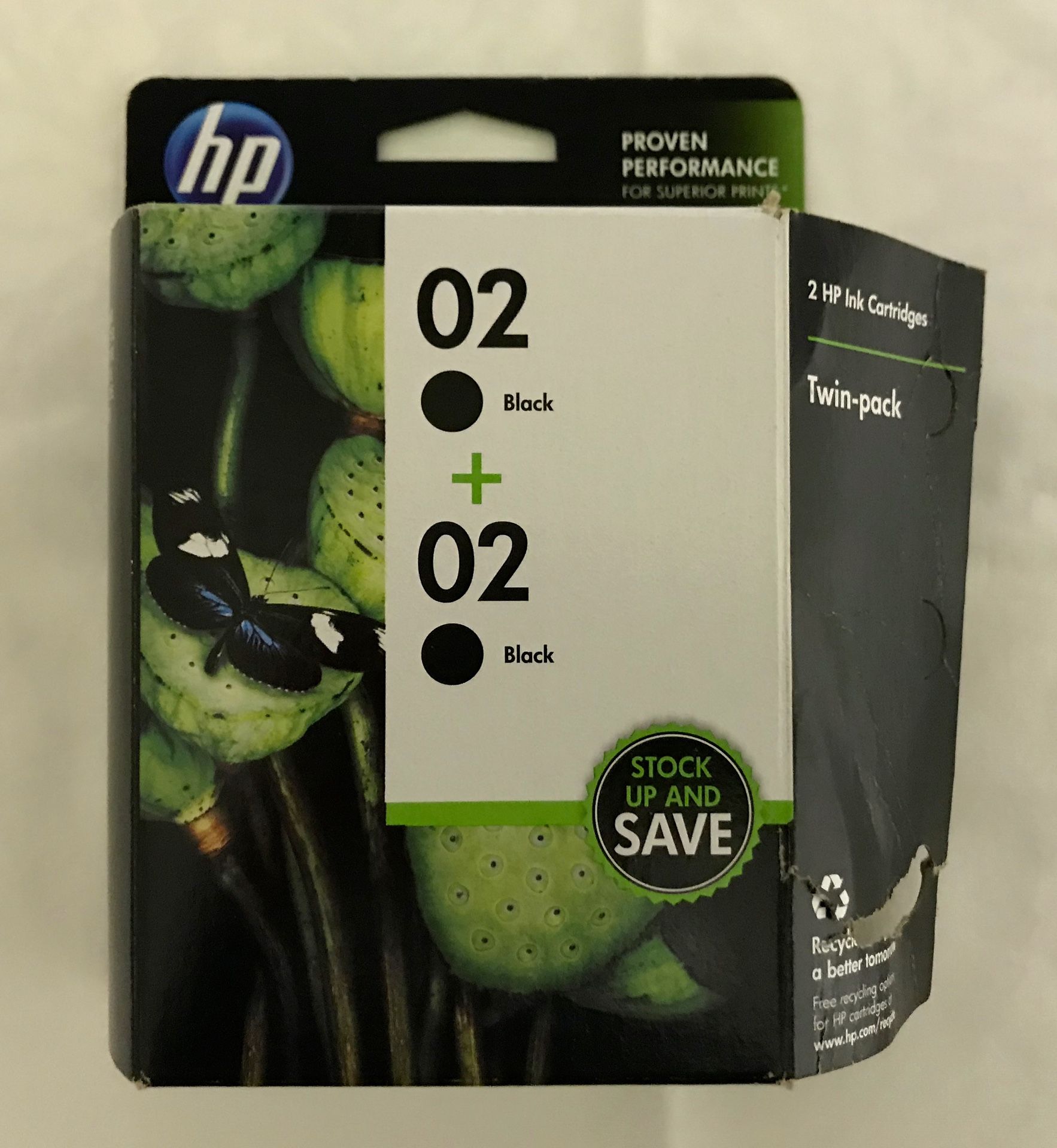 HP 02 Twin-Pack Black Ink Cartridge - HP Product Number C9500FN