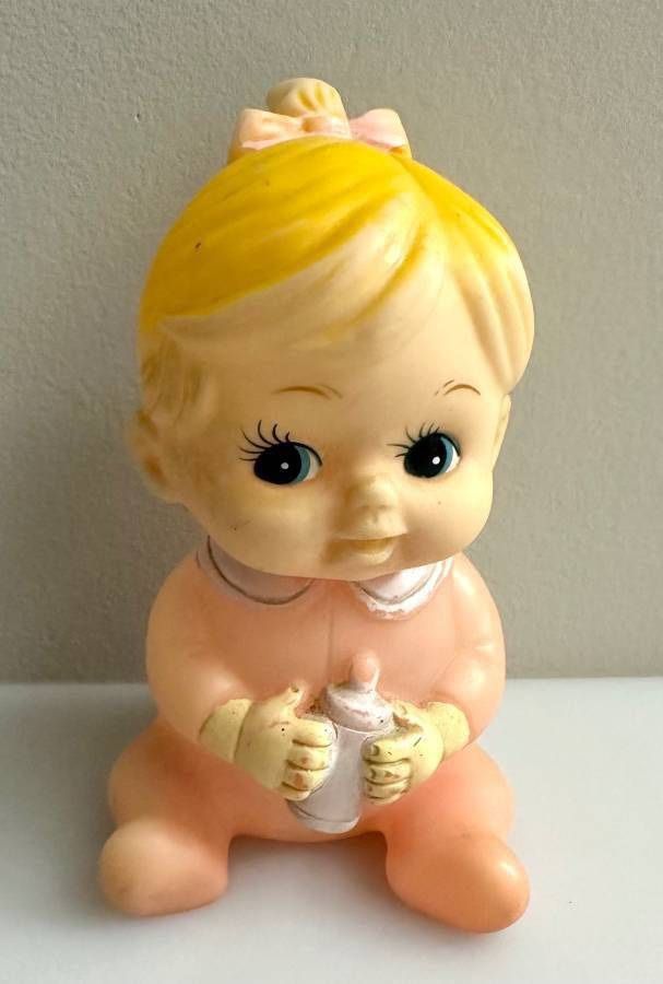 Vintage Collectible Squeeze Squeaky Little Baby Rubber Doll Toy