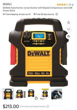 DeWalt Automotive Jump Starter with Digital Compressor and USB Power Bank