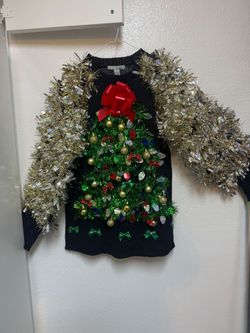 Handmade ugly Christmas sweater size L woman's