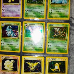 Original 1990s Pokemon Holographic Cards Venusaur Ninetales Zapdos Raichu Hypno