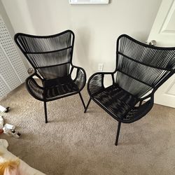 Black patio chairs