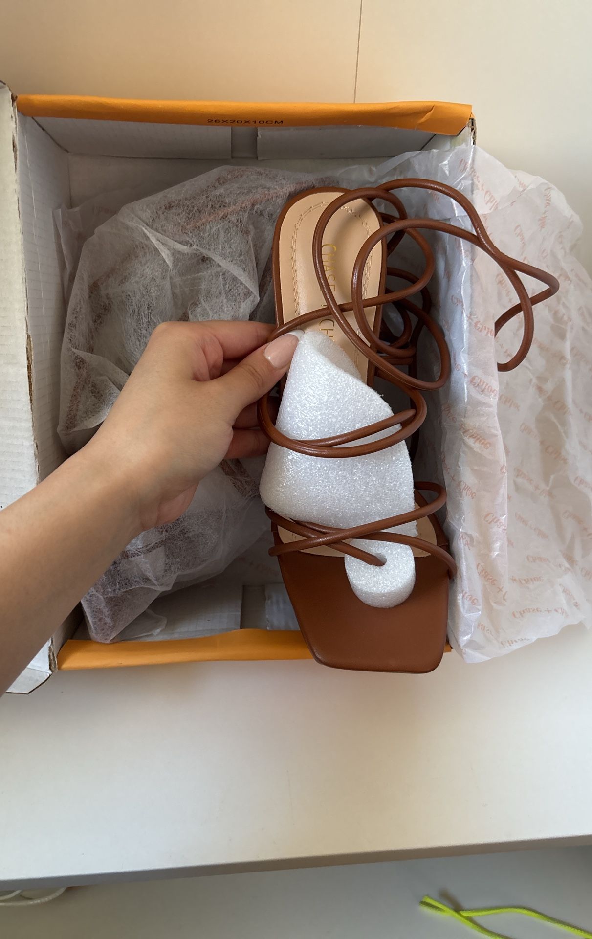 Chase + Chloe GIA Clear Heel Sandals