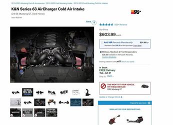 K&N Cold Air Intake System for Ford Mustang 2024+