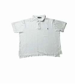 Polo Ralph Lauren White Short Sleeve Pique Polo Shirt, Big & Tall Size 2XB 2G.
