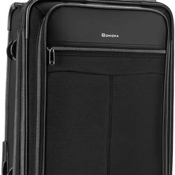 Rolling Garment Bag with Wheels, 22 Inch Travel Garment Bag Suitcase Luggage 2 in 1 for Business Travel Essentials Jet Black